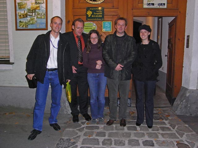 Florian, Erich, Daniela, Erich und Carmen beim Winzerhof Leopold