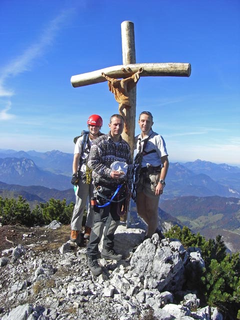 Daniela, Erich und ich am Unteren Gamskark&ouml;pfl, 1.975 m (11. Okt.)