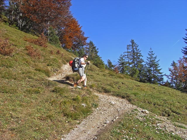 Daniela auf Weg 825 zwischen Scheibenb&uuml;helberg und Ranggenalm (12. Okt.)