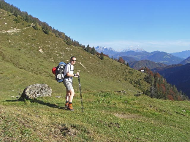 Daniela auf Weg 825 auf der Ranggenalm (12. Okt.)