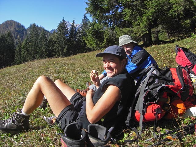Gudrun und Christoph am K&uuml;hmairboden, 1.191 m (18. Okt.)
