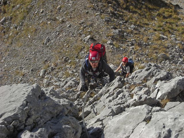 Teufelsteig: Norbert und Daniela auf der Kleinen Platte (19. Okt.)
