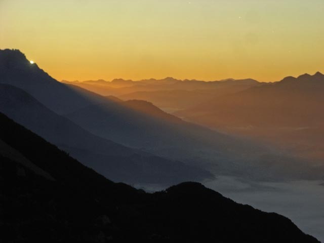 Sonnenaufgang &uuml;ber dem &Ouml;stlichen Hochgrubachkar (26. Okt.)