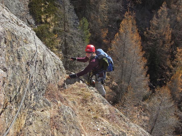 Daniela zwischen 2. Leiter und Schl&uuml;sselstelle