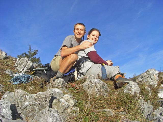 Ich und Daniela am S&uuml;dostsporn des R&ouml;thelsteins