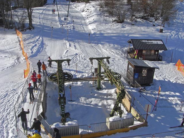 Talstation der Schlepplifte Fuchswald von der Doppelsesselbahn Gro&szlig;er &Ouml;tscher aus