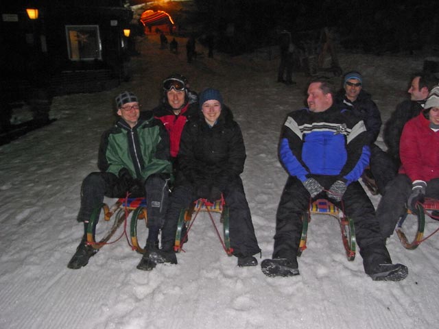 Andreas, ich, Hanna, Thomas, Stefan, Michael und Karolin bei der Enzianh&uuml;tte