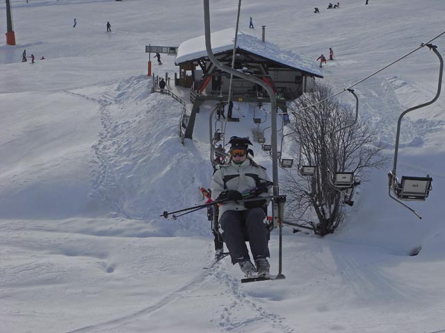 Daniela am Sessellift Bullaccia (21. Dez.)