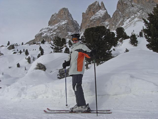 Daniela auf der Abfahrt des Sessellifts Città dei Sassi (22. Dez.)