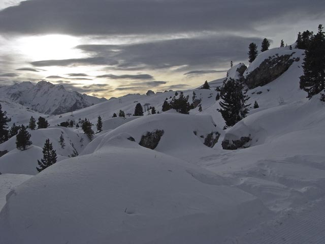 neben der Abfahrt des Sessellifts Citt&agrave; dei Sassi (22. Dez.)
