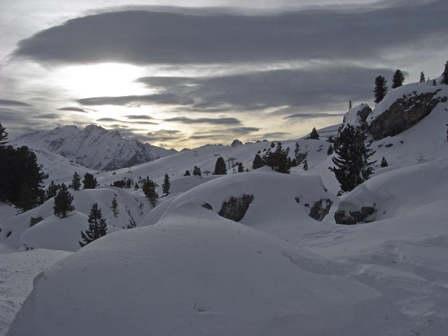 neben der Abfahrt des Sessellifts Citt&agrave; dei Sassi (22. Dez.)