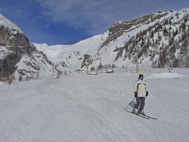 Daniela auf der Abfahrt des Sessellifts Padon 2&deg; (22. Dez.)