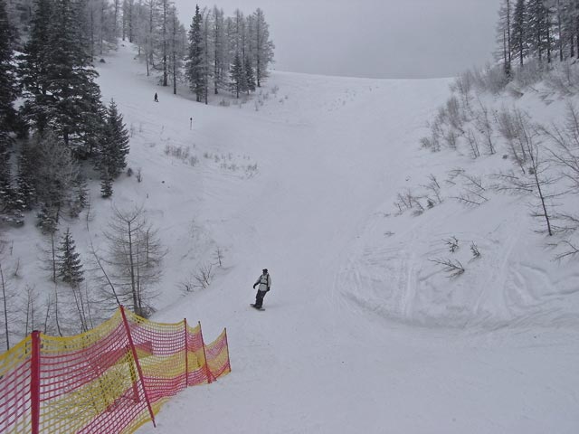 Daniela bei der Talstation des Eisentallifts, 1.530 m (27. Dez.)