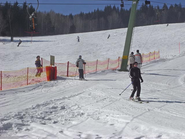 Reinhard, Daniela und Marion bei der Schleppliftanlage Hannesen I