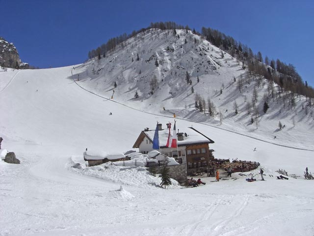 Abfahrt der Umlaufbahn Col Pradat (21. M&auml;rz)