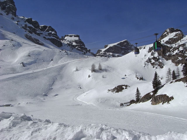 Abfahrt der Umlaufbahn Arabba (23. M&auml;rz)