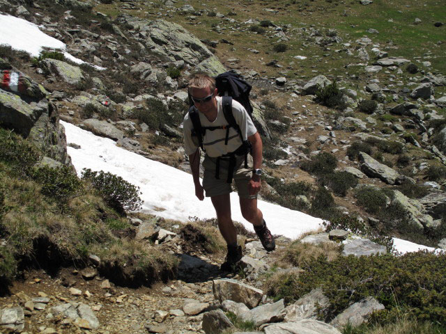 Ich auf Weg 13 zwischen Weg 4 und Tellerjoch (13. Juni)