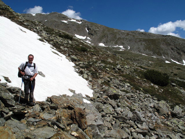 Erich auf Weg 13 zwischen Weg 4 und Tellerjoch (13. Juni)
