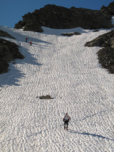 Helmut, Carmen und Erich auf Weg 13 zwischen Flaggerschartenh&uuml;tte und Traminbach (14. Juni)