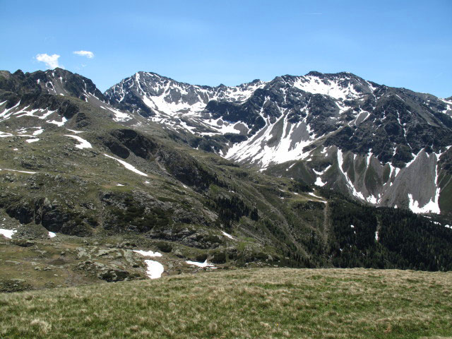 Tagwaldhorn und H&ouml;rtlaner Spitze vom Niedereck aus (14. Juni)