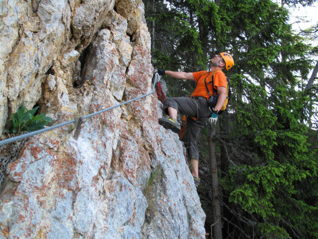 B&uuml;rgeralm-Klettersteig: Axel in der Dachlquerung