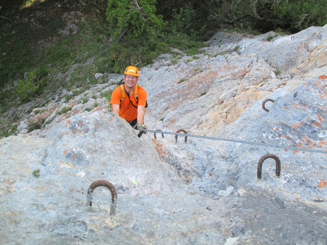 B&uuml;rgeralm-Klettersteig: Axel in der Arena