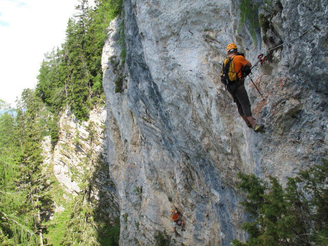 B&uuml;rgeralm-Klettersteig: Andreas und Axel in der Arena(variante)