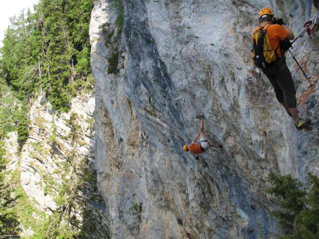 B&uuml;rgeralm-Klettersteig: Andreas und Axel in der Arena(variante)
