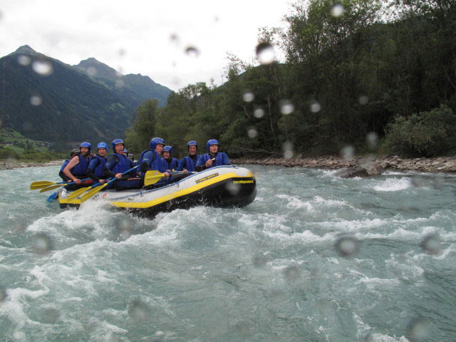 Daniela, Helmut, Doris, Claudia, G&uuml;nther, Timo, Christian und Erwin auf der Isel (12. Juli)