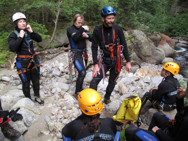 Brigitte, Erwin, Claudia und Tobias in der W&ouml;llaschlucht (15. Juli)