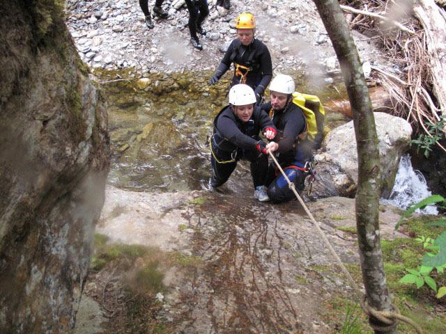 Elke, Claudia und Erwin in der W&ouml;llaschlucht (15. Juli)