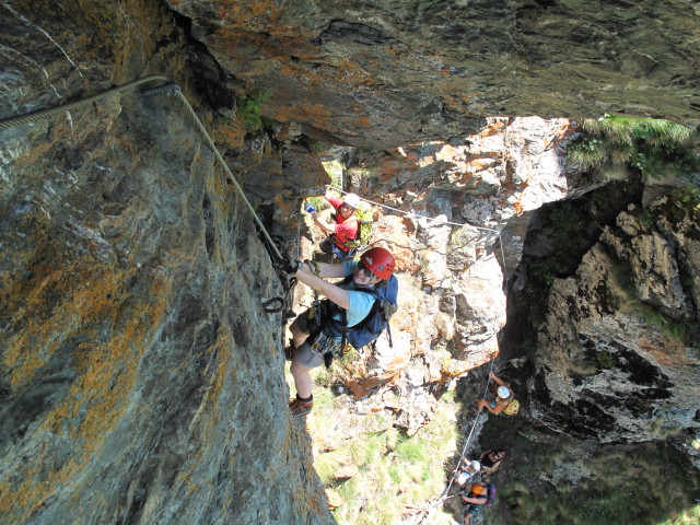 Falken-Klettersteig: Friedrich, Daniela, Martin, Erich, Edith und Irmgard (17. Juli)
