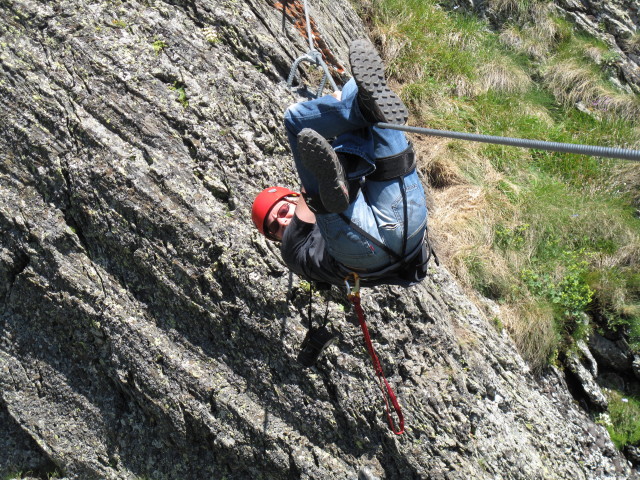 Falken-Klettersteig: Peter auf der Seilbrücke (17. Juli)
