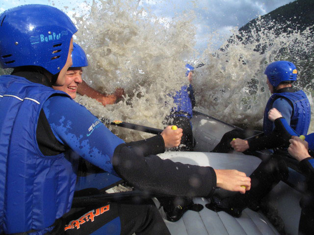 Ada, Timo, Tobias und Lea auf der Isel (17. Juli)