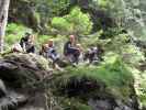 Gunther, Tobias, Elke, Doris, Günther, Doris, Brigitte und Daniela in der Wöllaschlucht (15. Juli)