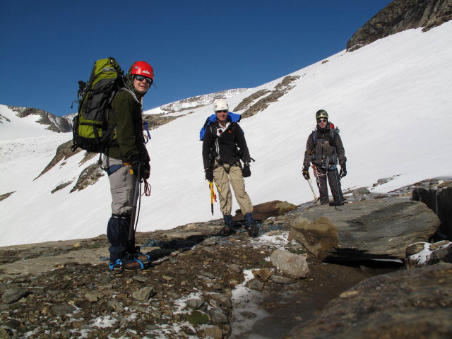Daniela, ich und Norbert auf Weg 727 zwischen Hohem Gang und nördlichem Bockkarkees (26. Juli)