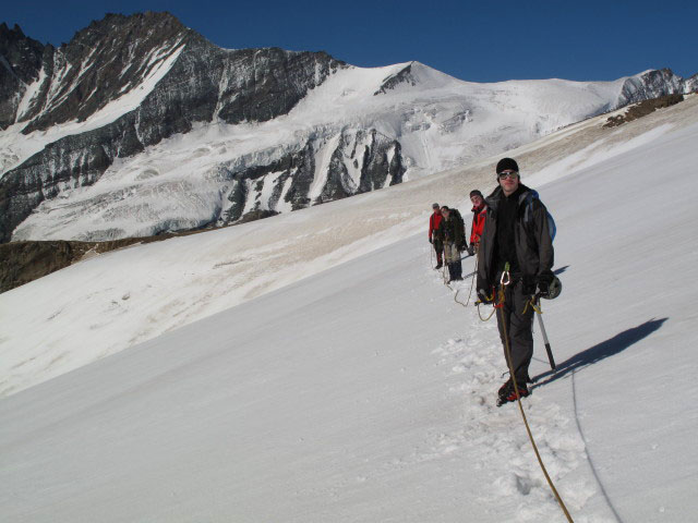 Michael, Daniela, Paul und Norbert am s&uuml;dlichen Bockkarkees (27. Juli)