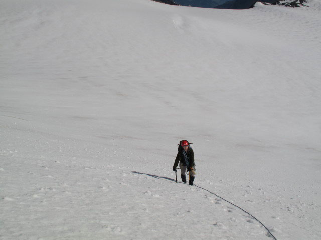 Daniela in der Johannisberg-Nordostflanke (29. Juli)