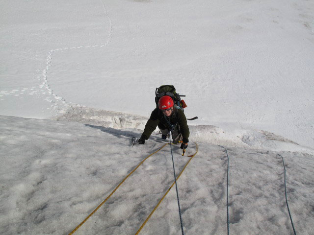 Daniela in der Johannisberg-Nordostflanke (29. Juli)