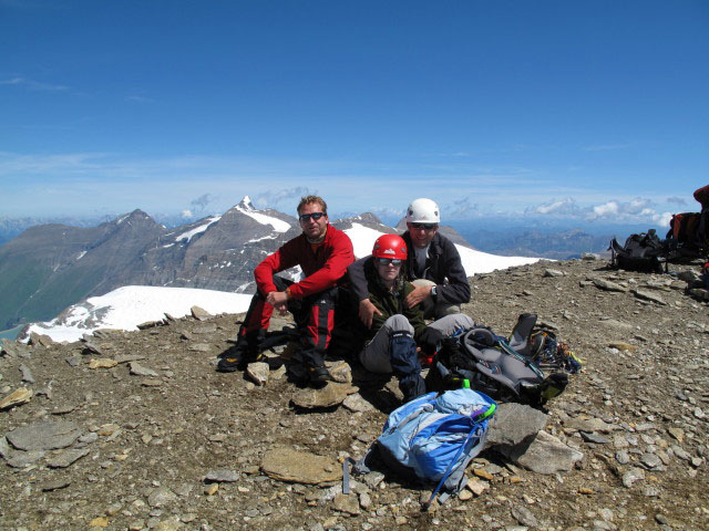 Michael, Daniela und ich am Johannisberg, 3.453 m (29. Juli)