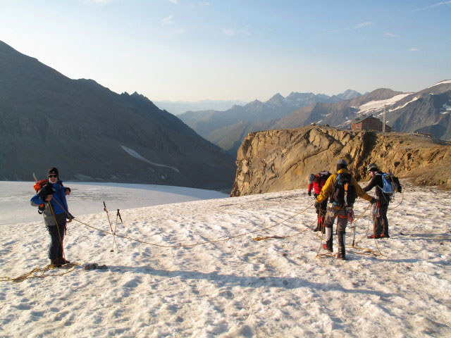 Friedrich, Paul, Frank und Norbert am s&uuml;dlichen Bockkarkees (30. Juli)