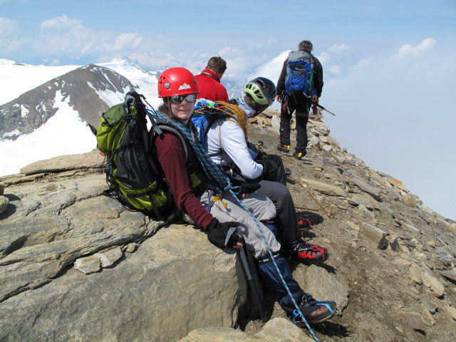 Daniela, Michael, Norbert und Wolfgang am Gro&szlig;en B&auml;renkopf, 3.396 m (30. Juli)