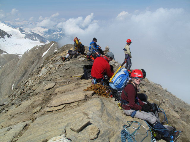Frank, Friedrich, Michael, ? und Daniela am Gro&szlig;en B&auml;renkopf, 3.396 m (30. Juli)