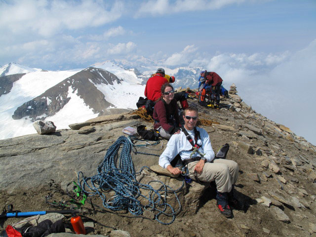 Michael, Daniela, Frank, ich und ? am Gro&szlig;en B&auml;renkopf, 3.396 m (30. Juli)
