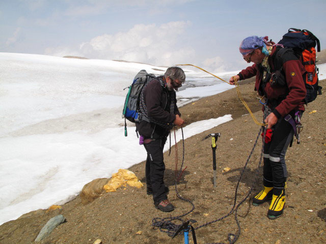 Wolfgang und ? in der Keilscharte, 3.187 m (30. Juli)