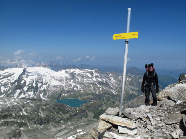 Norbert in der Oberen &Ouml;denwinkelscharte, 3.228 m (1. Aug.)
