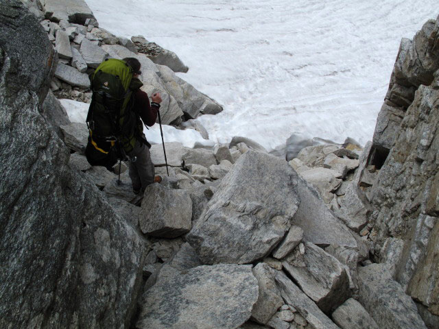 Daniela auf Weg 702/715 zwischen Gamskopf und &Ouml;denwinkelkees (1. Aug.)