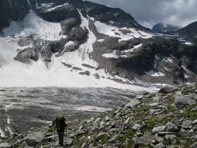 Daniela auf Weg 702/715 zwischen Gamskopf und &Ouml;denwinkelkees (1. Aug.)