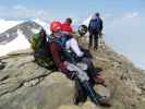 Daniela, Michael, Norbert und Wolfgang am Großen Bärenkopf, 3.396 m (30. Juli)