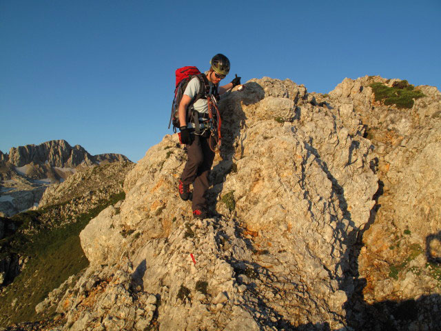 Norbert am Vrbanova pica-Klettersteig (8. Aug.)